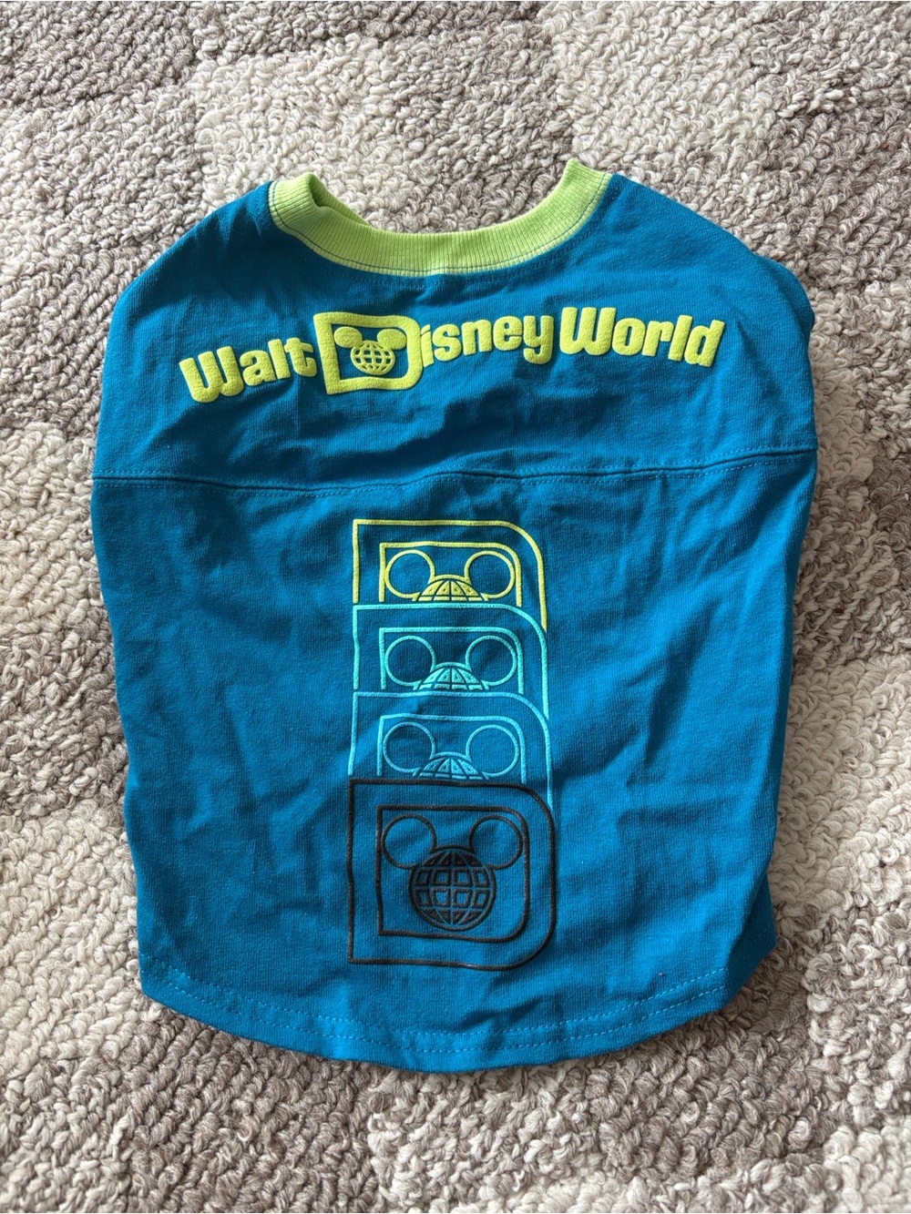 DISNEY PARKS TAILS PET SPIRIT JERSEY BLUE GREEN SIZE MEDIUM